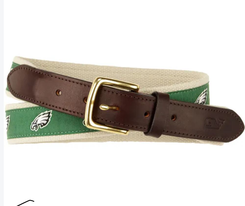 Men's Vineyard Vines Green Philadelphia Eagles Team Belt Sz.34